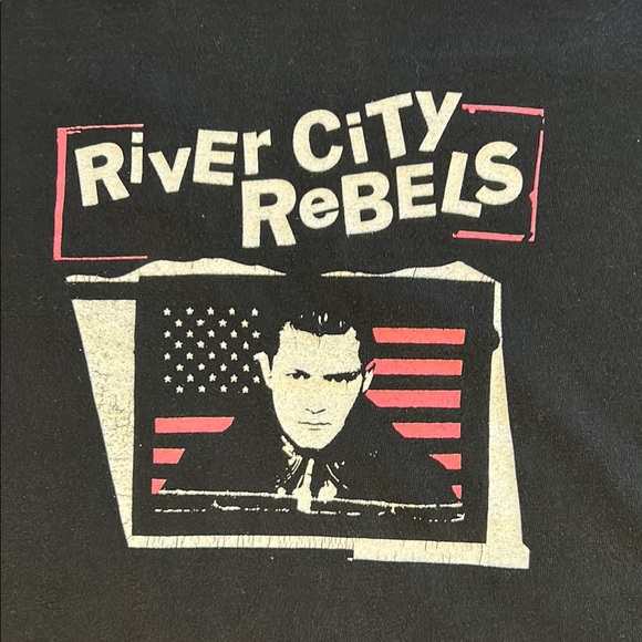 River City Rebels Black Graphic T-Shirt, Racism, Religion, and War - Picture 1 of 5